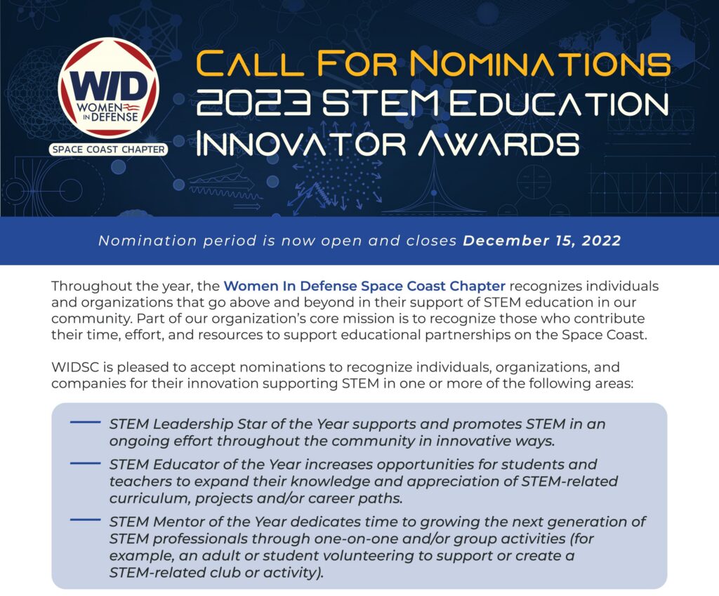 WID 2023 STEM Innovator Awards nomination instructions.